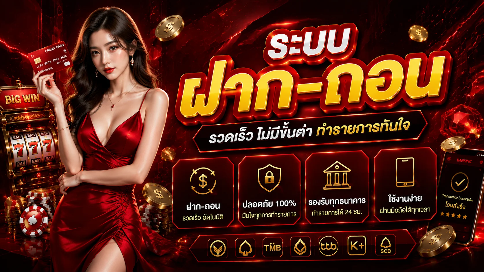 ระบบฝากถอนออโต้ เฮงเฮง289 รองรับทุกธนาคาร
